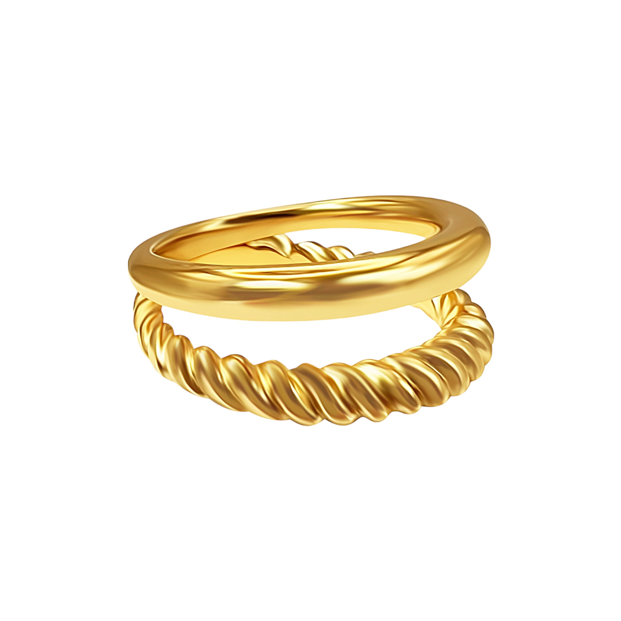 Double Layered Gold Ring Anatomy Accessories