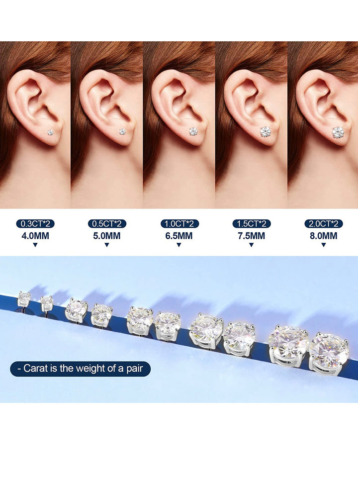 VVS1 Flawless Champagne Moissanite Stud Earring