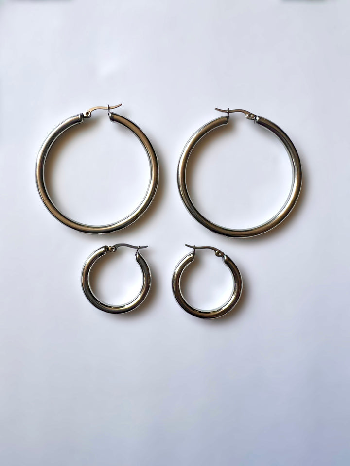 Classic Silver Hoops