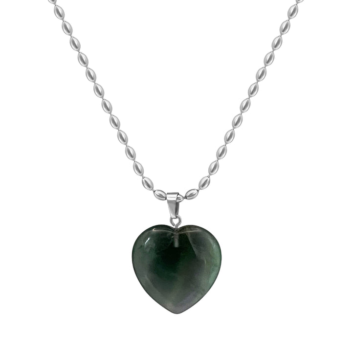 Naia Crystal Heart Necklace (Bead Chain)