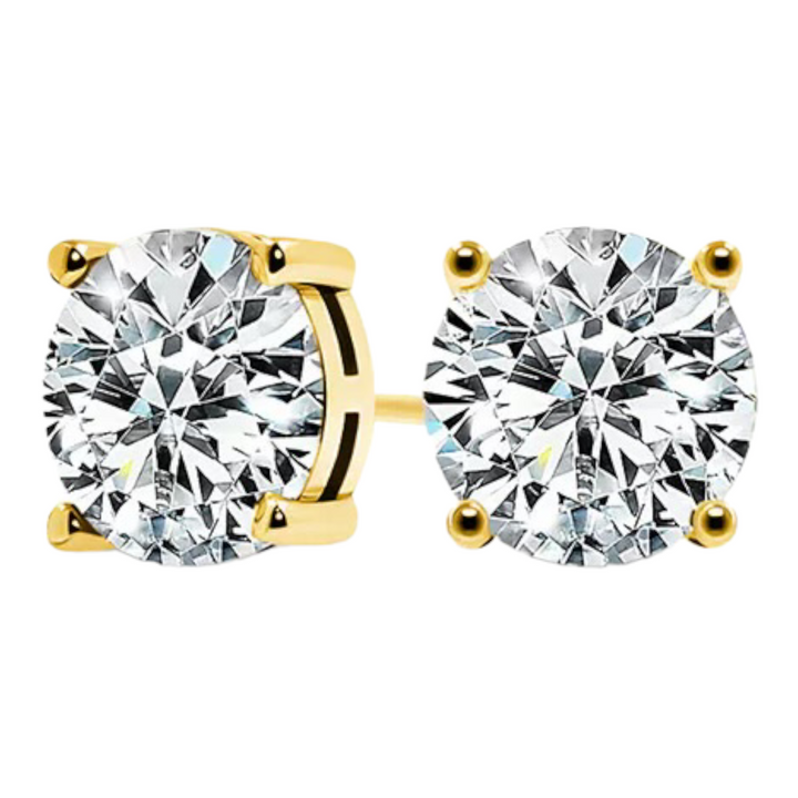 VVS1 Flawless Moissanite Stud Gold Earring