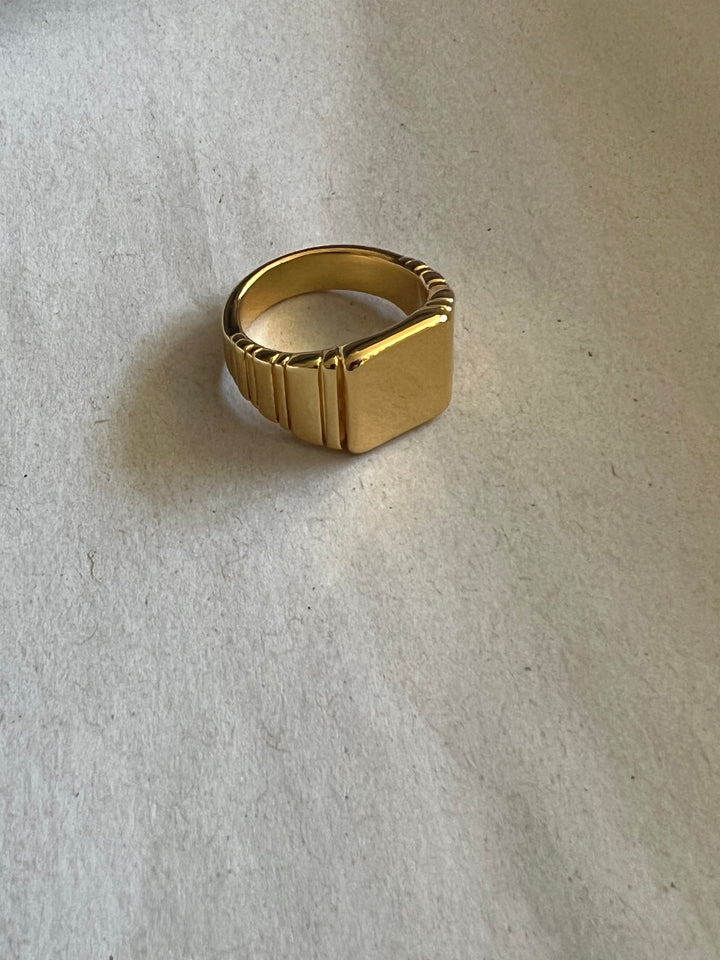 Gold Square Signet Ring